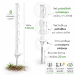 Palica 120 cm z 8 izolatorji Clair HB