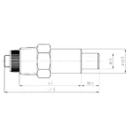 Sesalnik za prašiče 1/2" inox, debel zatič - slika 2