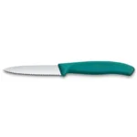 Nož za lupljenje in obrezovanje Victorinox, nazobčan, 8 cm, zelen